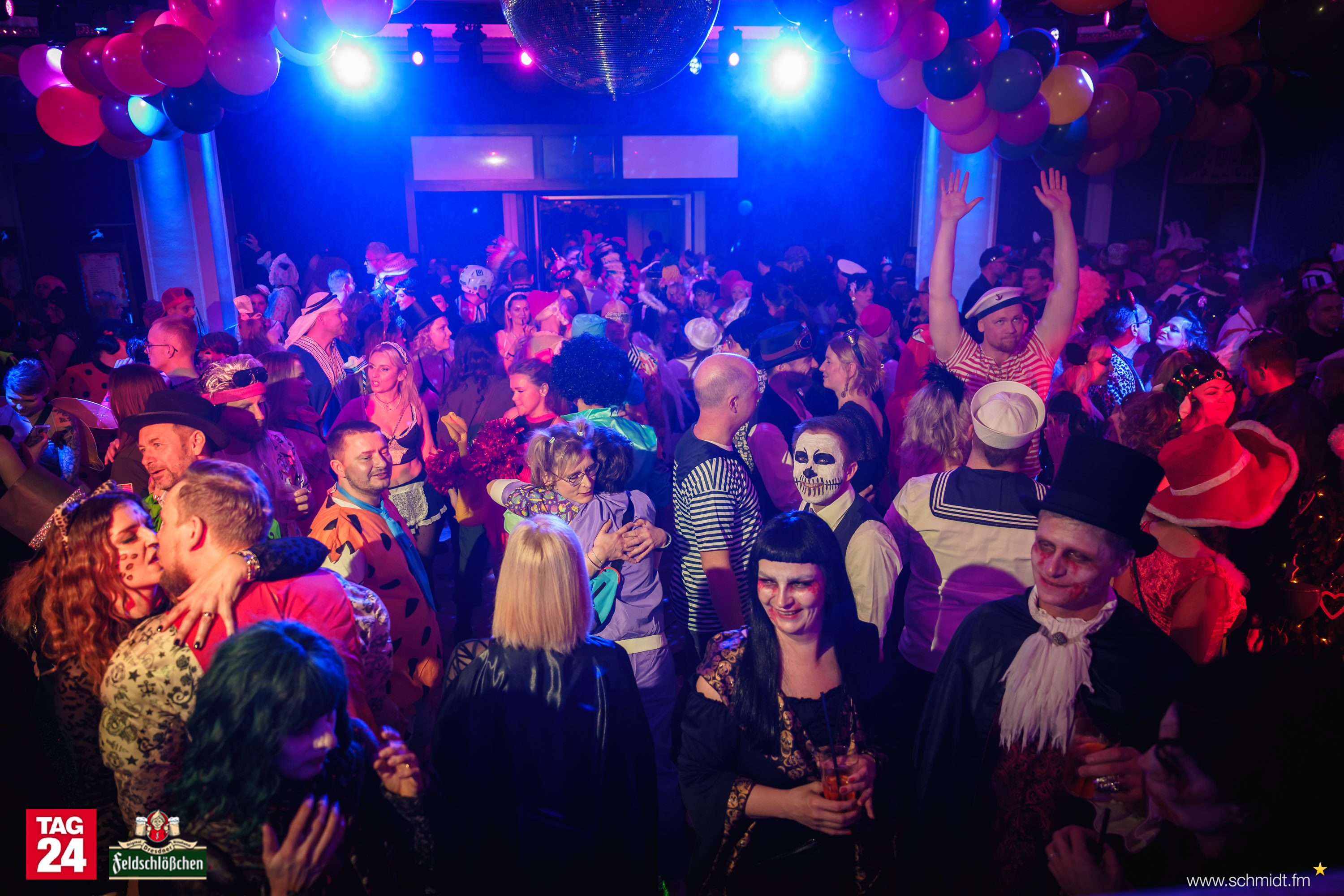 People dressed in costumes celebrate the Pichmännel carnival