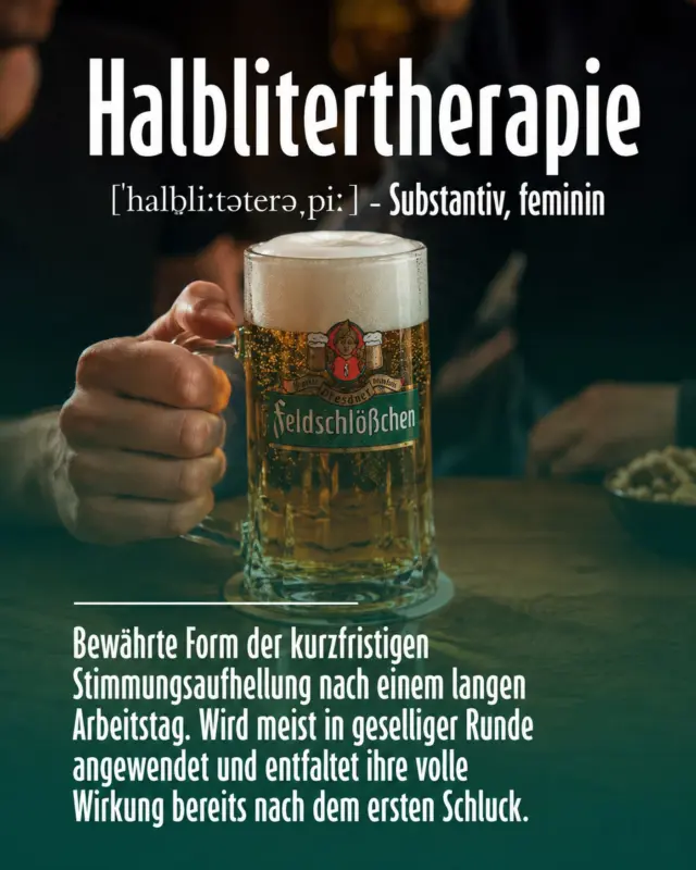 Manche schwören auf Spaziergänge. Wir kennen da noch eine andere Therapie. 🍺😉

Mit wem würdet ihr jetzt eine Halblitertherapie starten? 🍻👇

#Feldschlößchen #Feierabend #Bierliebe #Dresden #FreuDichDrauf
