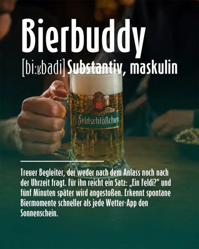 🍻 Jeder hat ihn. Den einen Bierbuddy, der auf die Frage „Ein Feldi?“ nie lange überlegen muss.

Markiere deinen Bierbuddy und zeig ihm, dass er gemeint ist. 👇

#Feldschlößchen #Bierbuddy #Bierliebe #Feierabend #FreuDichDrauf